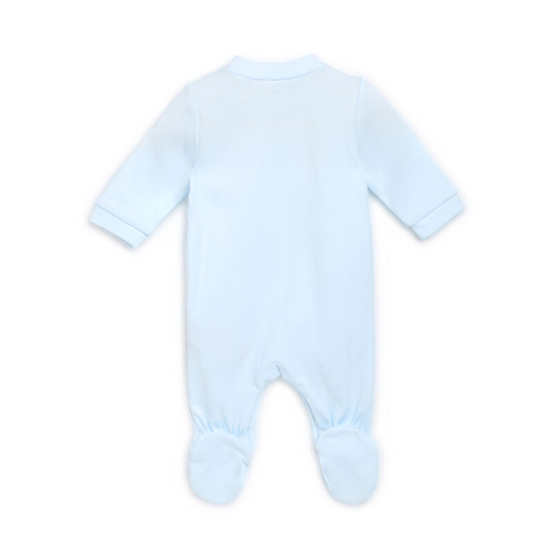 Boys Light Blue Printed Front Opening Babysuit image number 1